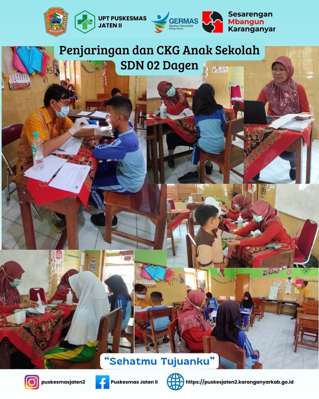 PENJARINGAN DAN CKG (CEK KESEHATAN GRATIS) ANAK SEKOLAH DI SDN 02 DAGEN